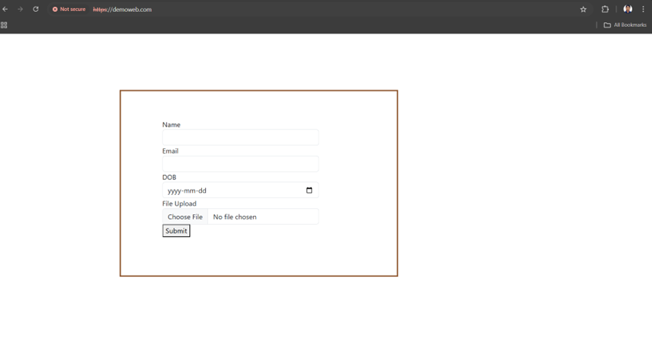 display form in website