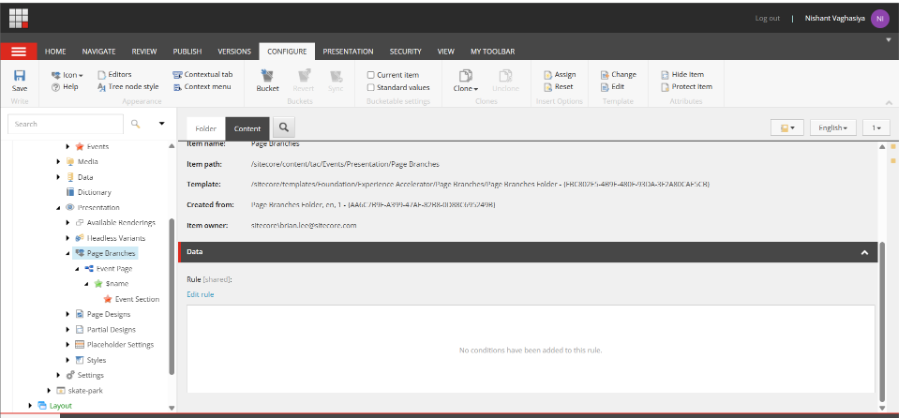 Sitecore Branch Items Template