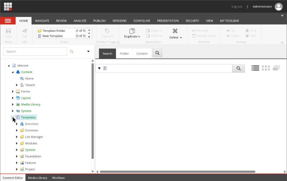 Templates tree showing Foundation Feature Project layers