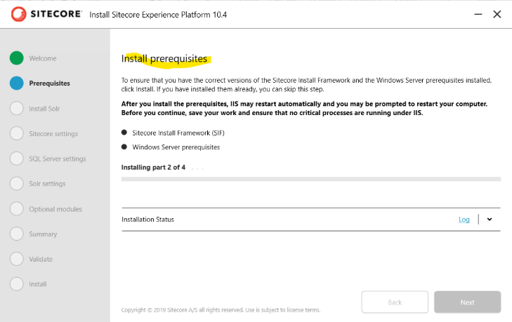 Download pre-requisites for sitecore