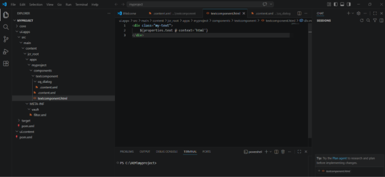 AEM HTML custom content