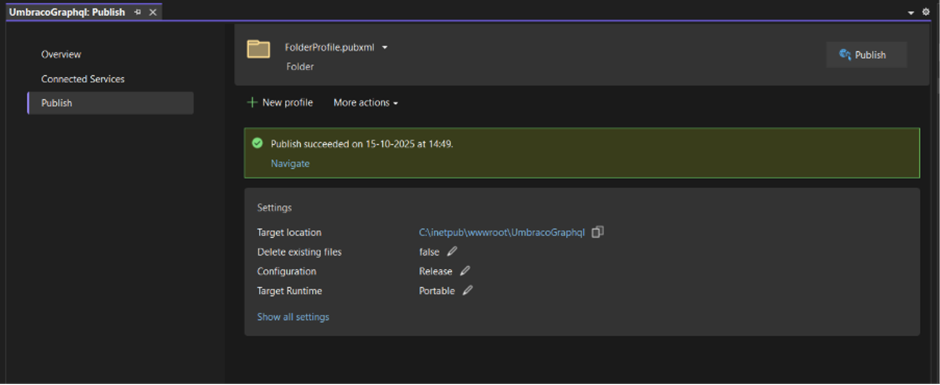 Publish umbraco Webiste