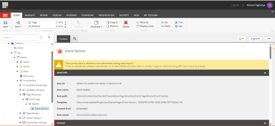 Sitecore Child Item Name