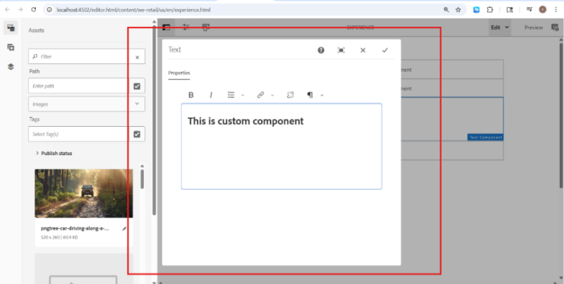AEM author instance component
