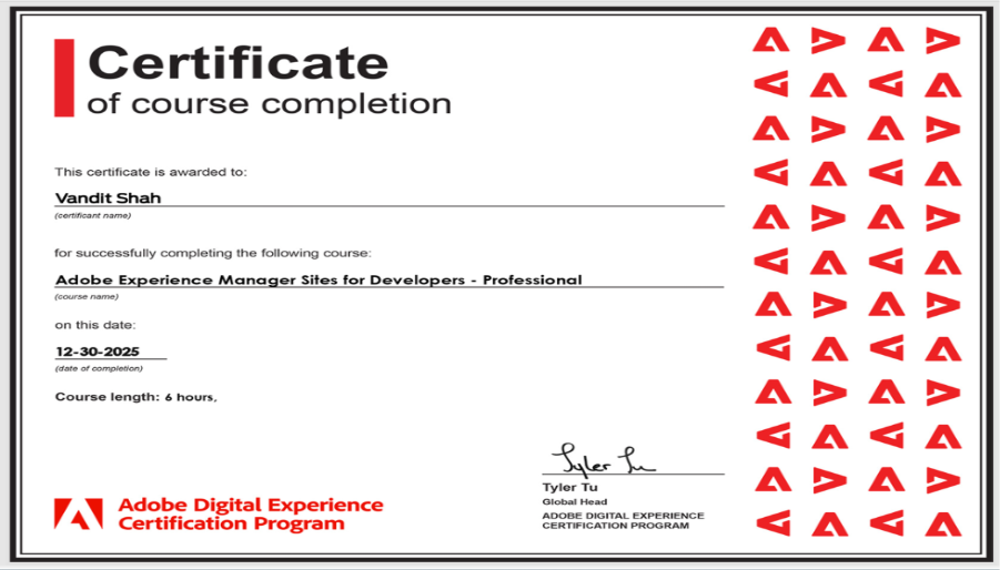 AEM course certification
